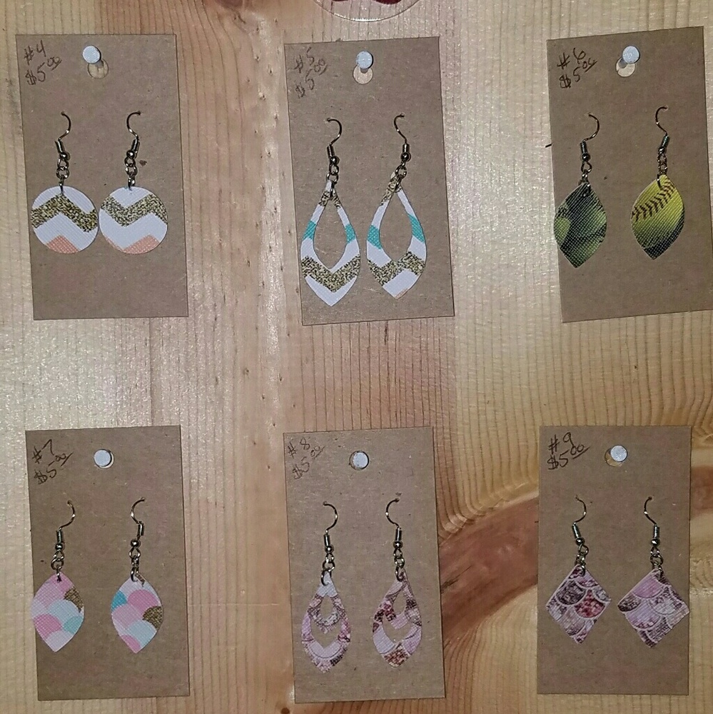 Handmade faux leather earrings